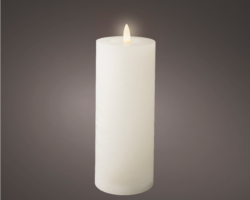 LED Kaars rustiek incl. timer - 7.00x19.00cm - Wit