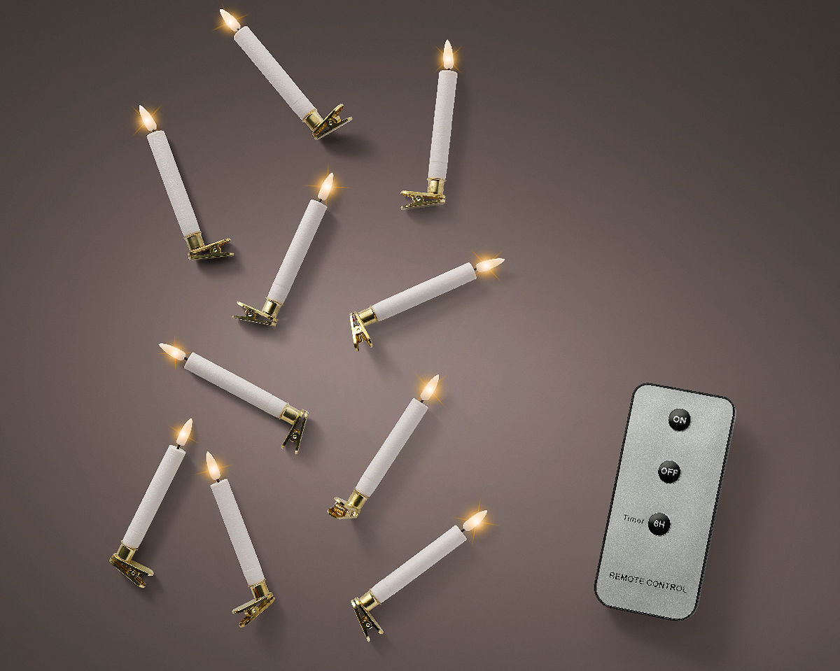 Decoris LED Kerstboomkaarsjes 10 stuks 14cm