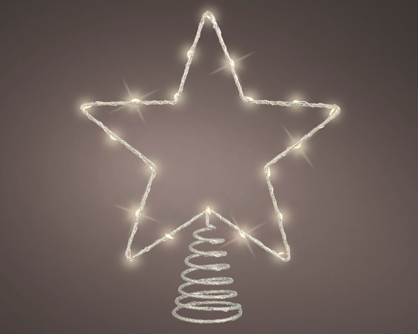 Lumineo LED Piek Zilver 27cm