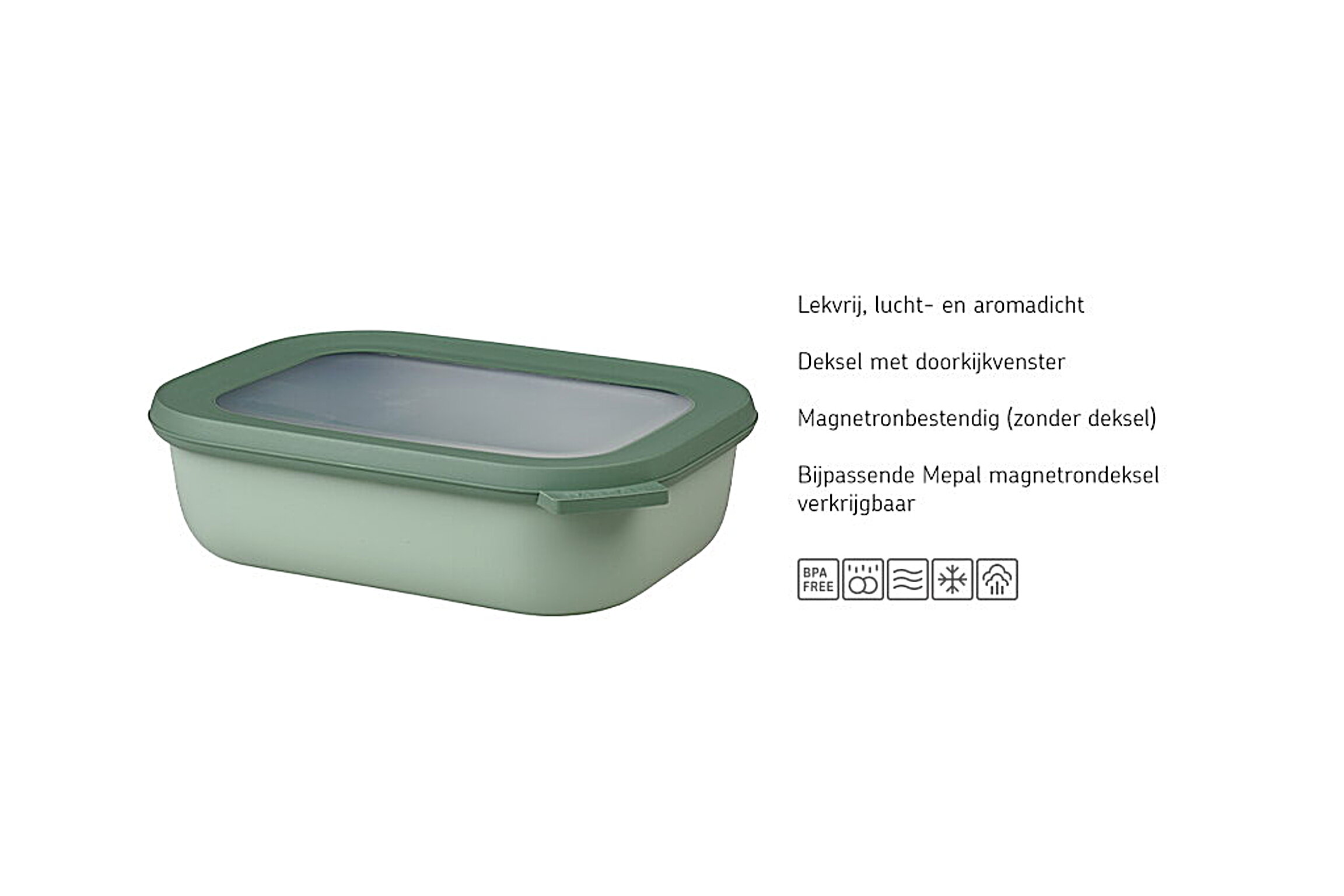 Mepal multikom Cirqula rechthoekig 500ml - nordic sage