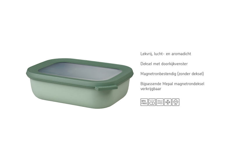 Mepal multikom Cirqula rechthoekig 1000ml - nordic sage