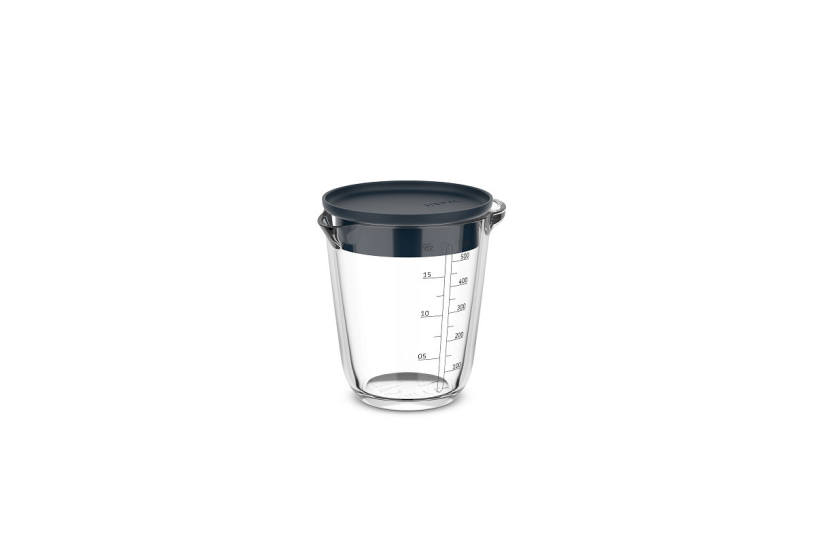 Mepal glas maatbeker Chef It 500ml met deksel - navy