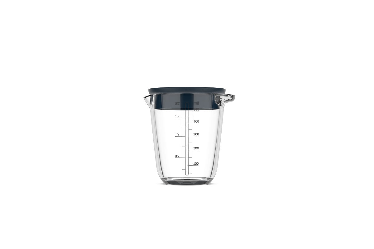 Mepal glas maatbeker Chef It 500ml met deksel - navy