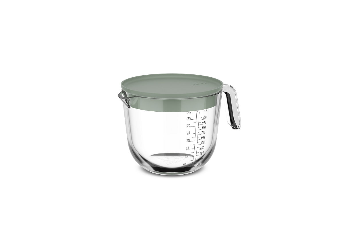 Mepal glas maatbeker Chef It 1000ml met deksel - nordic sage