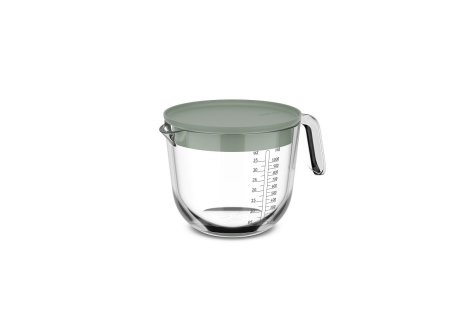 Mepal glas maatbeker Chef It 1000ml met deksel - nordic sage