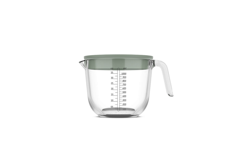 Mepal glas maatbeker Chef It 1000ml met deksel - nordic sage