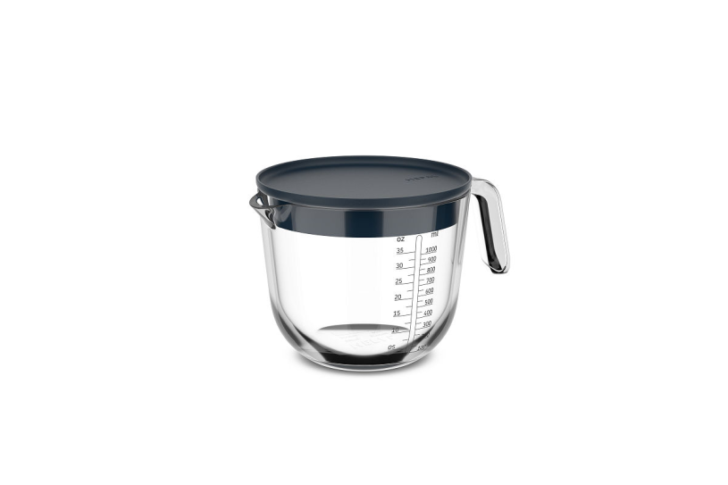 Mepal glas maatbeker Chef It 1000ml met deksel - navy