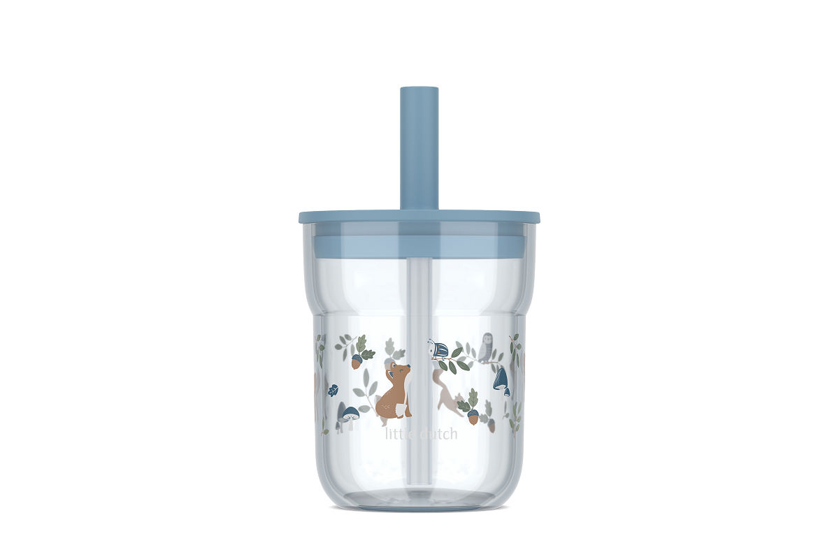 Mepal kinderglas Mio 250ml met rietje - forest friends