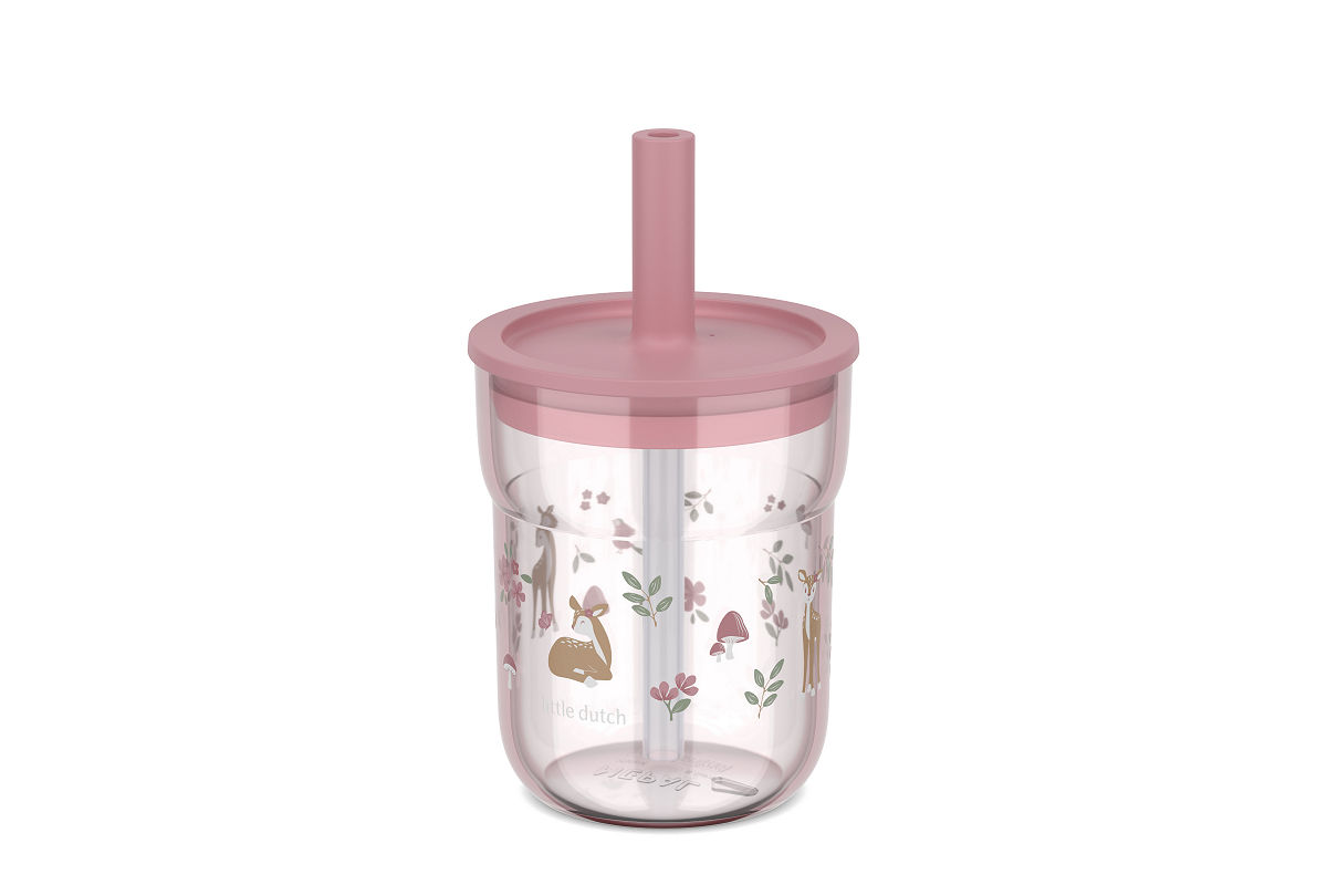 Mepal kinderglas Mio 250ml met rietje - fairy garden
