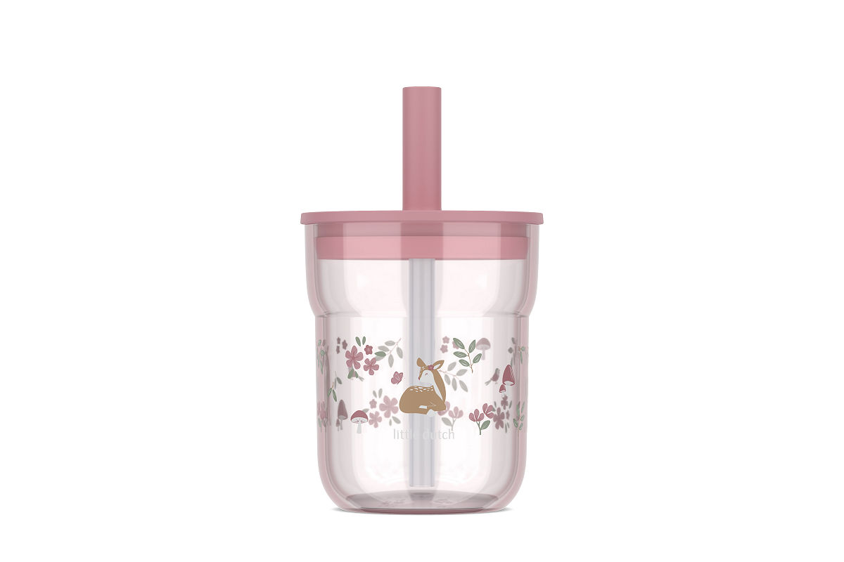 Mepal kinderglas Mio 250ml met rietje - fairy garden