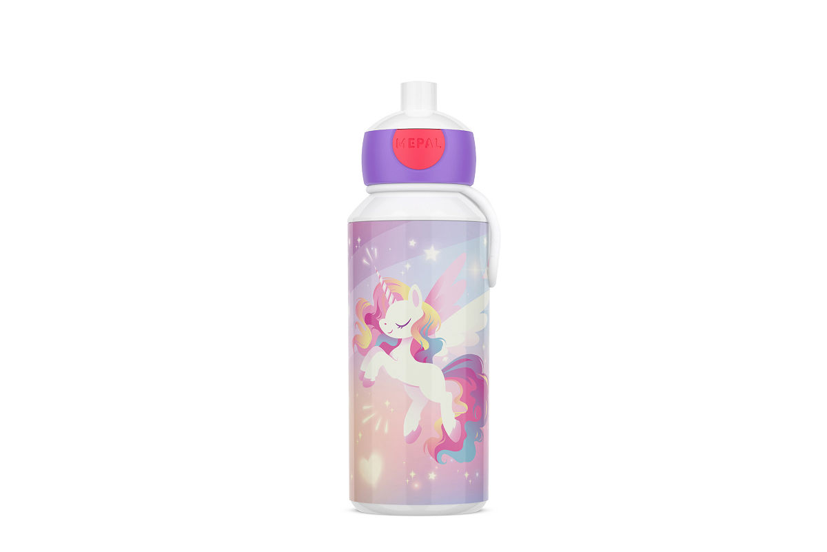 Mepal drinkfles pop-up campus 400ml - unicorn glow