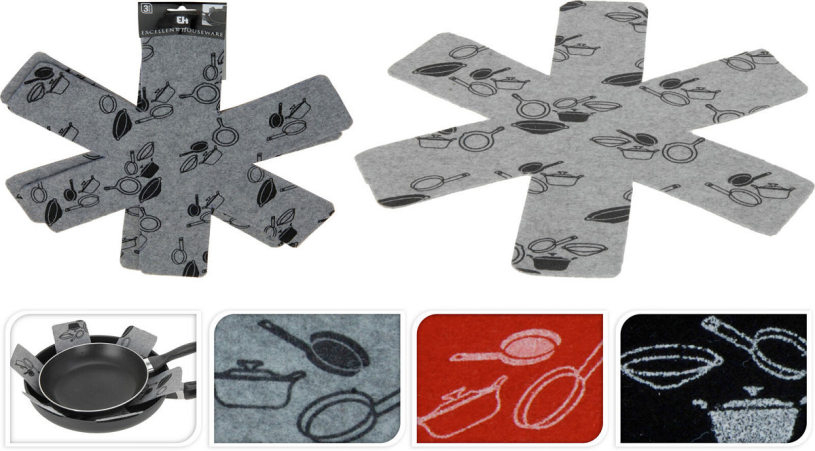 Panbeschermer 3 stuks 4 assort kleur