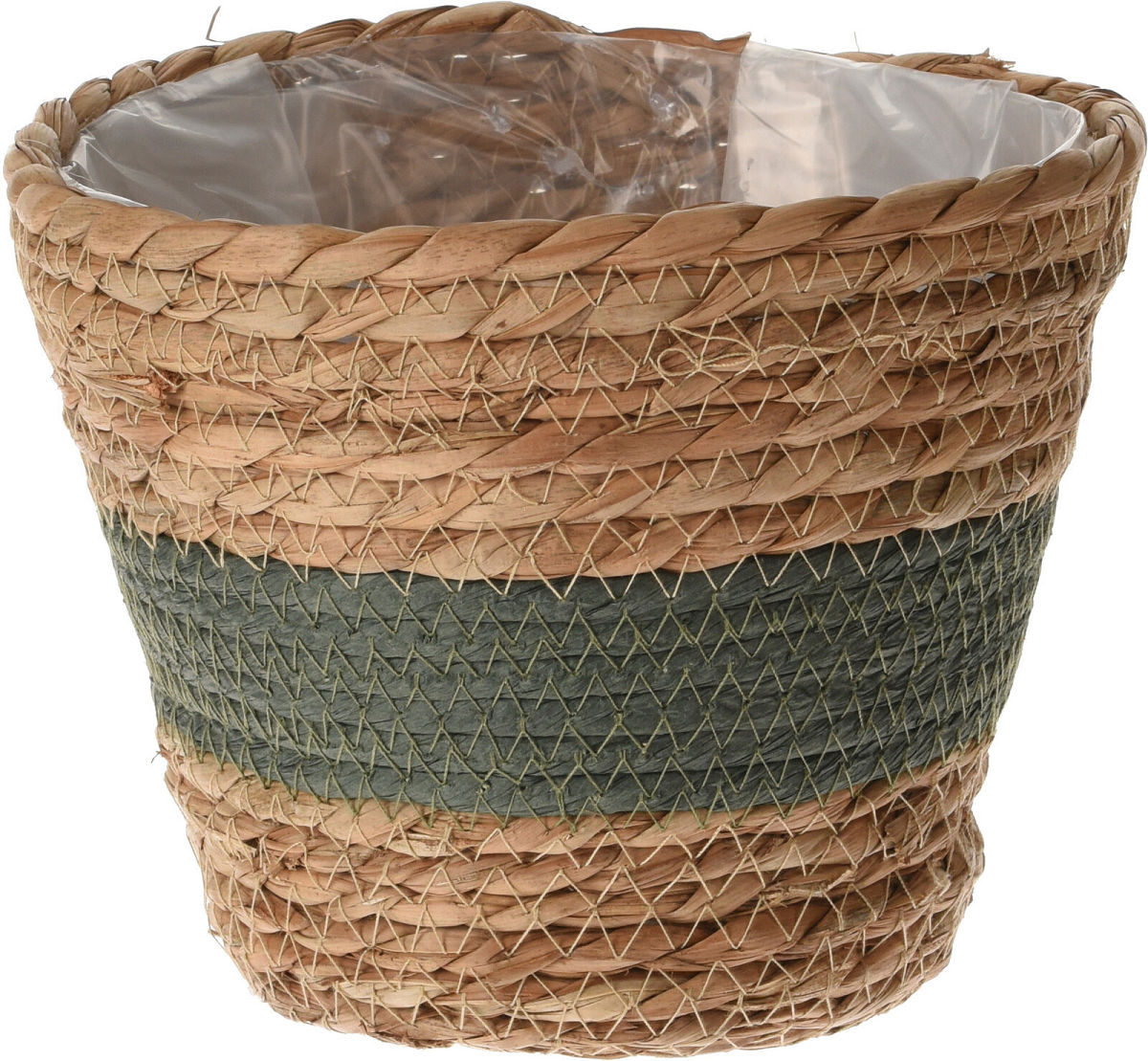Bloempot natural rope set 3 stuks - donker groen