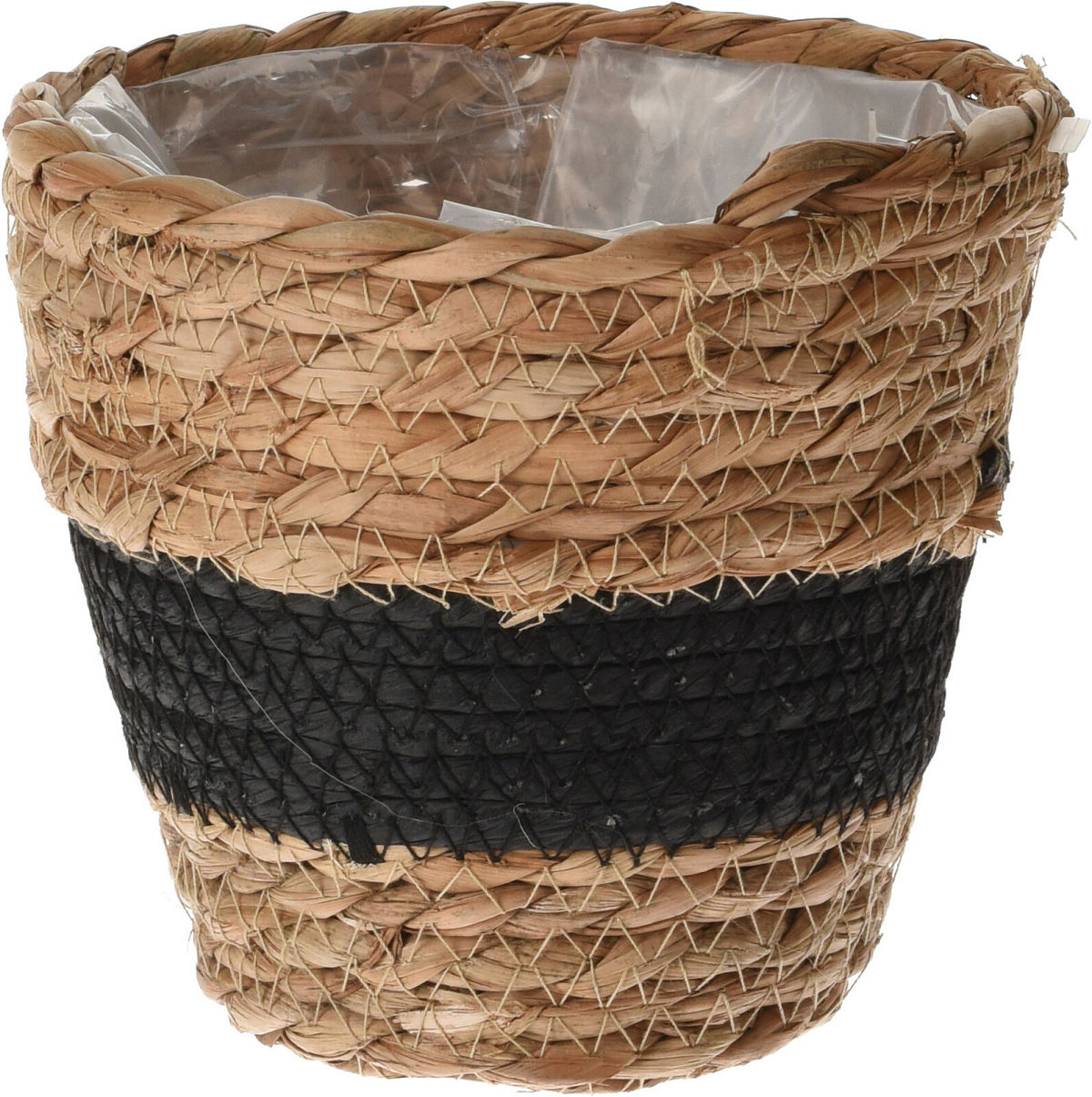 Bloempot natural rope set 3 stuks - zwart