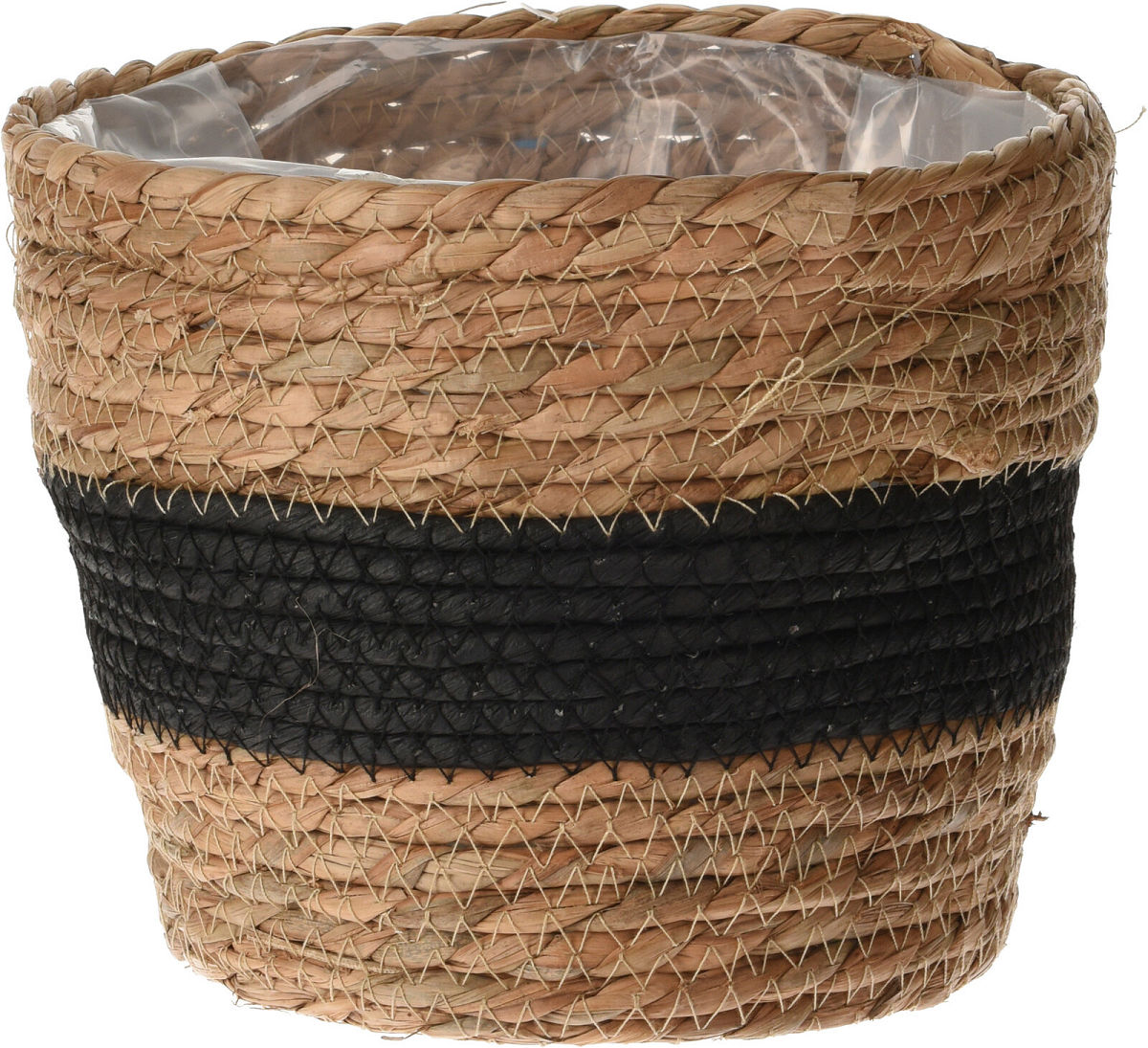 Bloempot natural rope set 3 stuks - zwart