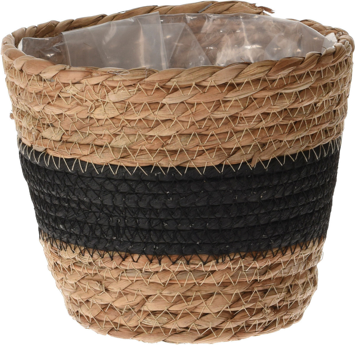 Bloempot natural rope set 3 stuks - zwart