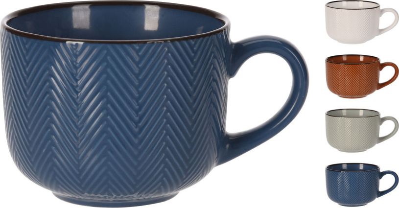 Soepkom Aardewerk 460ml 4 Assorti kleur