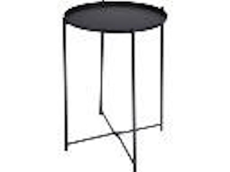 Bijzettafel metaal dia 35cm hoogte 47cm - zwart