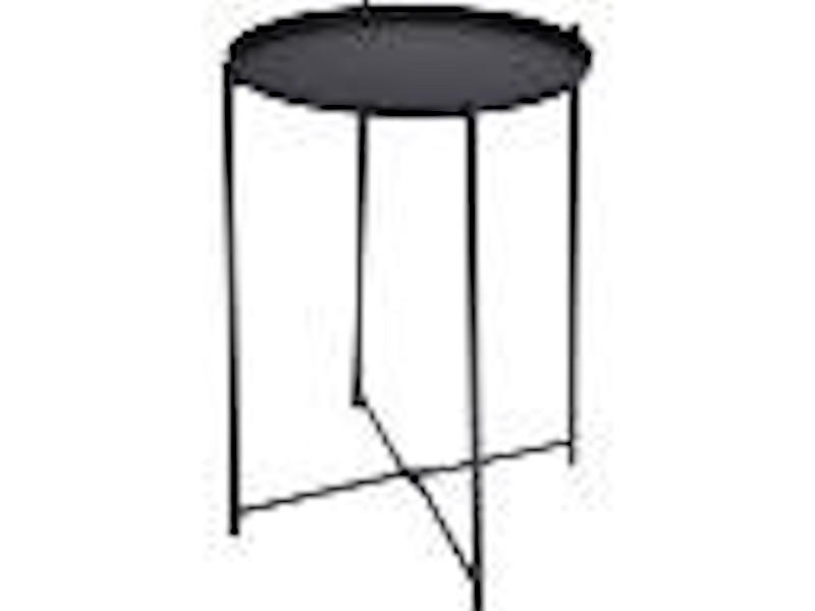 Bijzettafel metaal dia 35cm hoogte 47cm - zwart