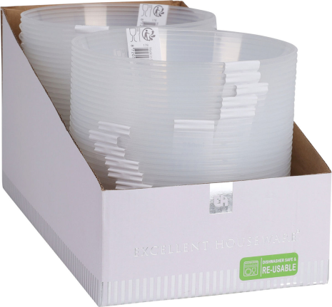 Re-Usable Transparant Schaal PP 750 set 2 stuks