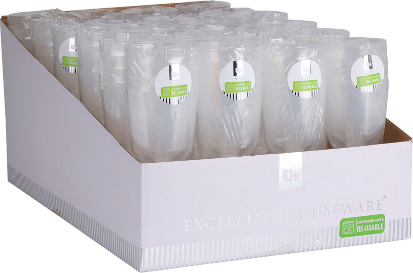 Re-Usable Transparant Wijnglas PP 160ml set 4 stuks