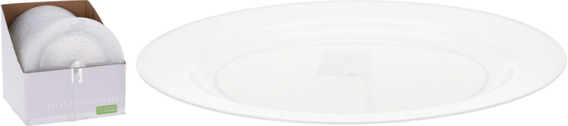 Re-Usable Transparant Bord PP 23cm set 4 stuks