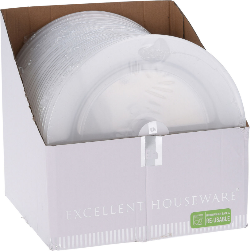 Re-Usable Transparant Bord PP 23cm set 4 stuks