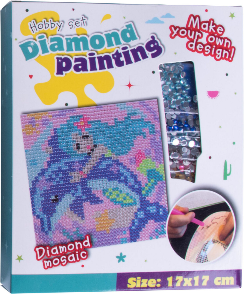 Diamond Painting set 17x17cm dieren assorti