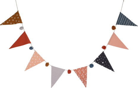 Vlaggenlijn katoen multi color 160cm