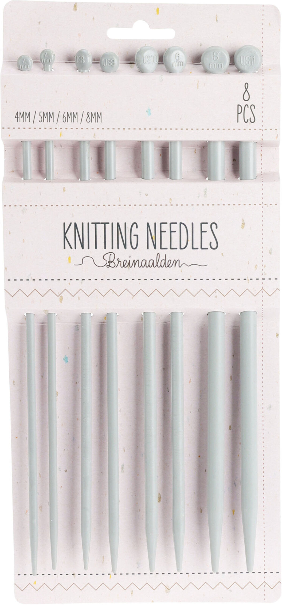 Elegance Breinaalden set 8-delig assorti