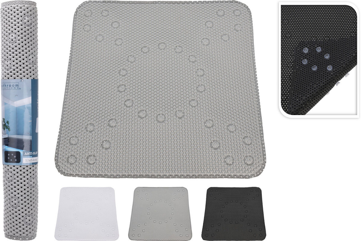 BS Douchemat soft antislip 53x53cm 3 assorti