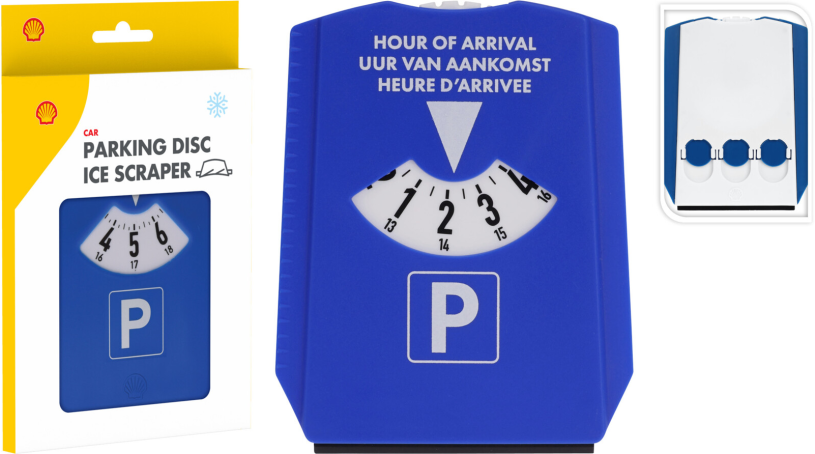 Shell ijskrabber met parkeerschijf