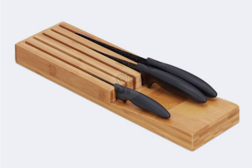 Bamboe messenblok voor 5 messen