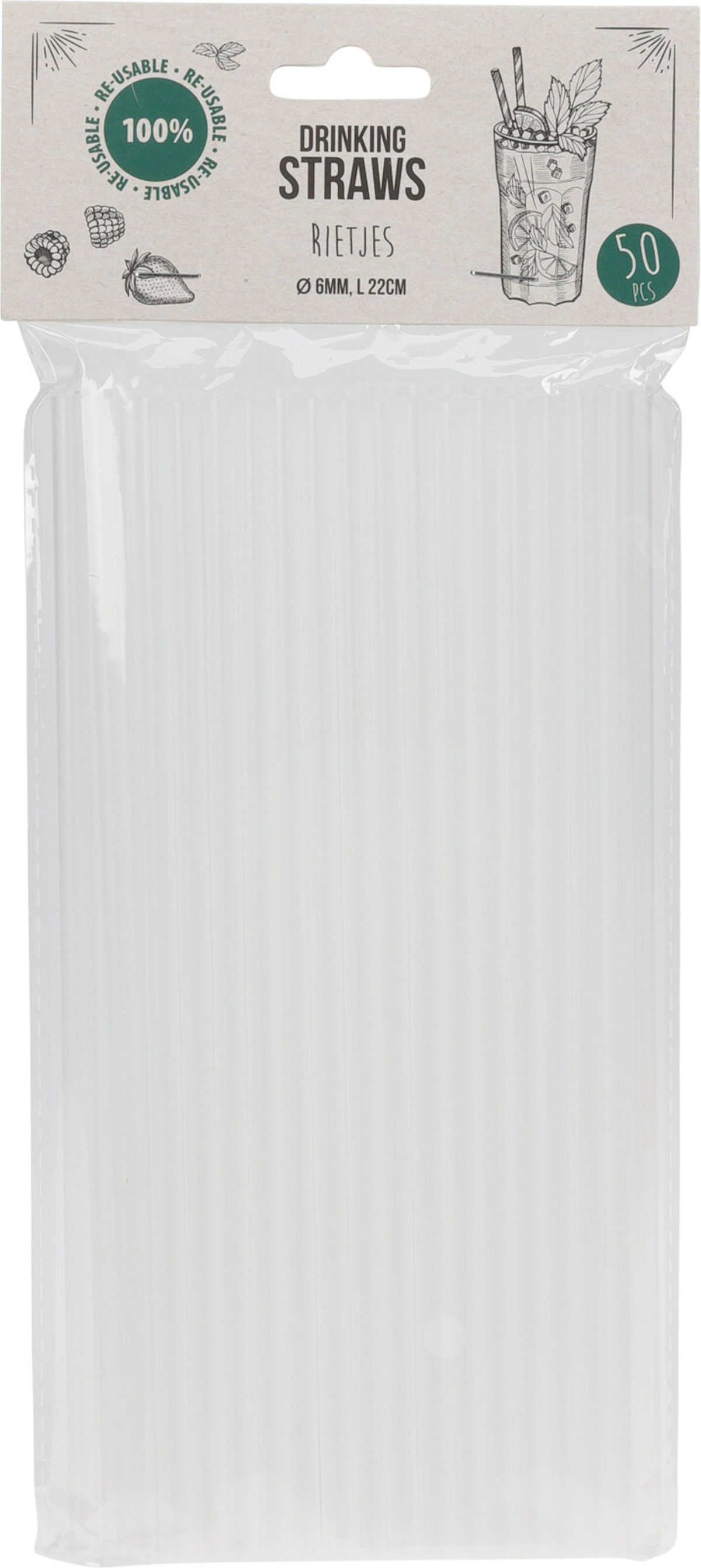 Rietjes Transparant PP Set van 50 stuks