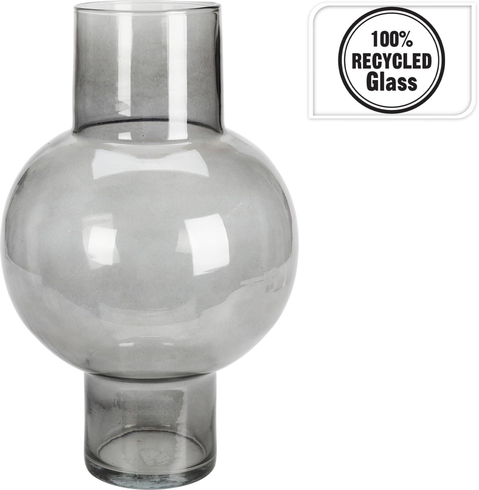 Vaas Recycled Glas 25x40cm - Smoke