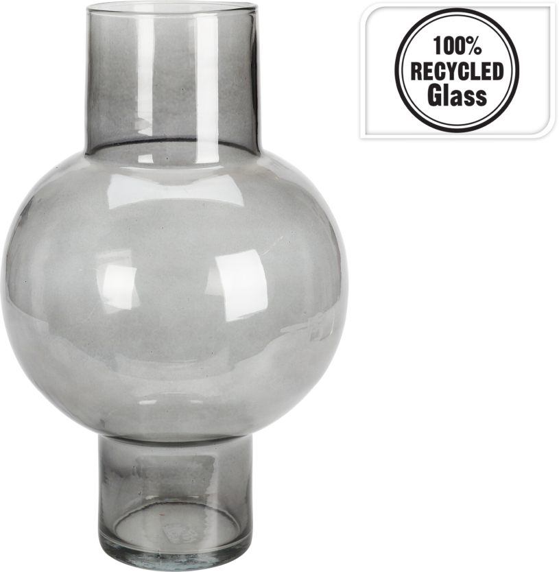 Vaas Recycled Glas 25x40cm - Smoke
