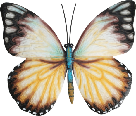 Muurdecoratie metalen vlinder 27.5x23cm