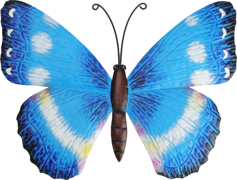 Muurdecoratie metalen vlinder 27.5x23cm