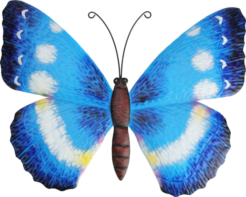 Muurdecoratie metalen vlinder 38.5x30cm