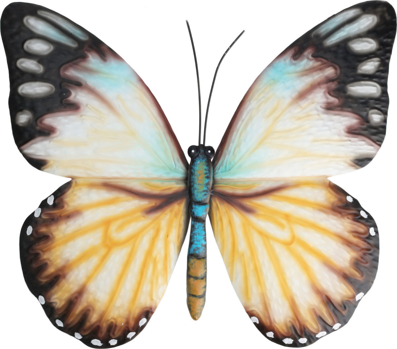 Muurdecoratie metalen vlinder 38.5x30cm