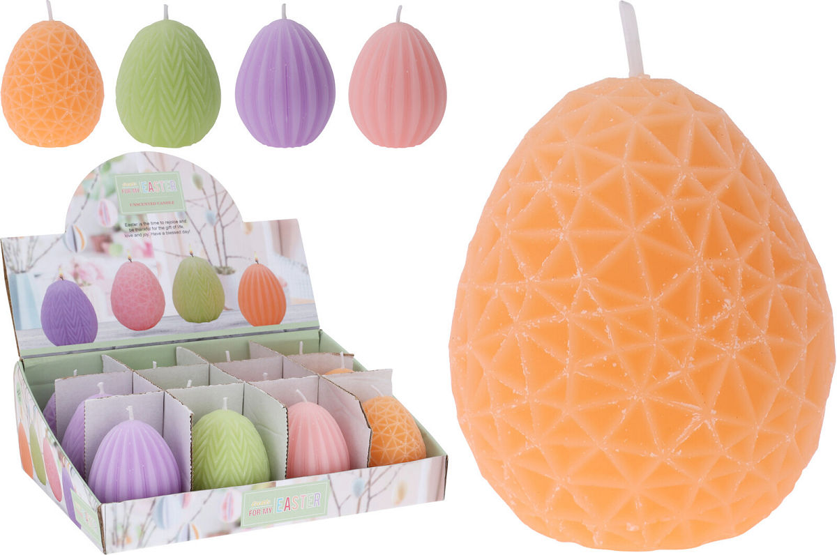 Kaars ei pastel kleuren 5x7cm assorti