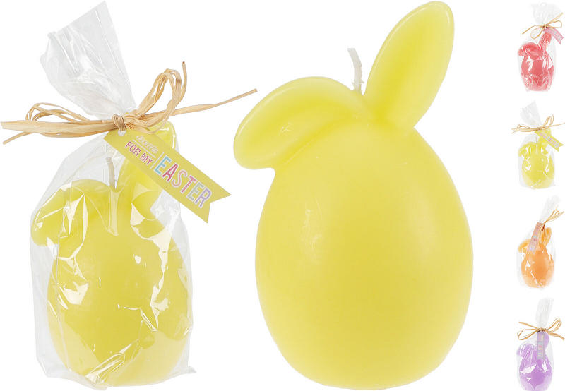 Kaars Konijn pastel kleuren 5.5x10cm assorti