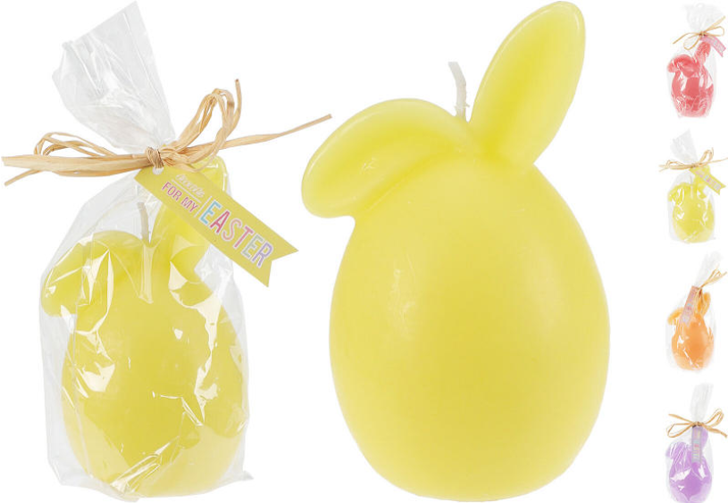 Kaars Konijn pastel kleuren 5.5x10cm assorti