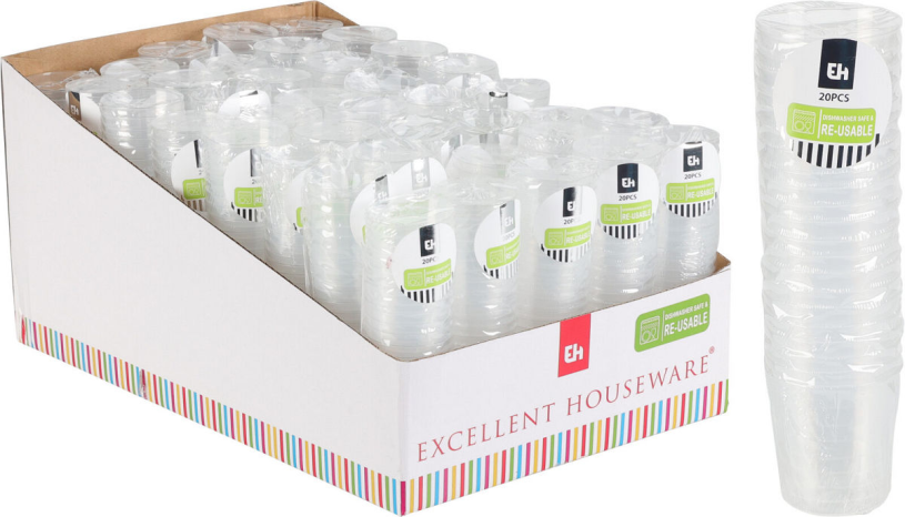 Re-Usable Transparant Shotglas PP set 20 stuks