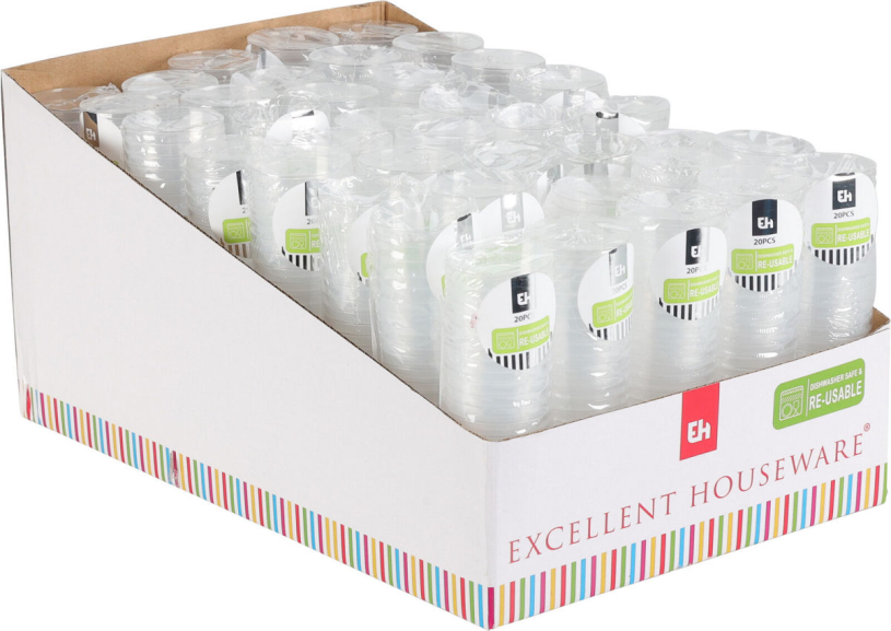 Re-Usable Transparant Shotglas PP set 20 stuks