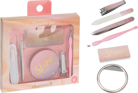 Eleganza Manicureset Shine 6-delig assorti