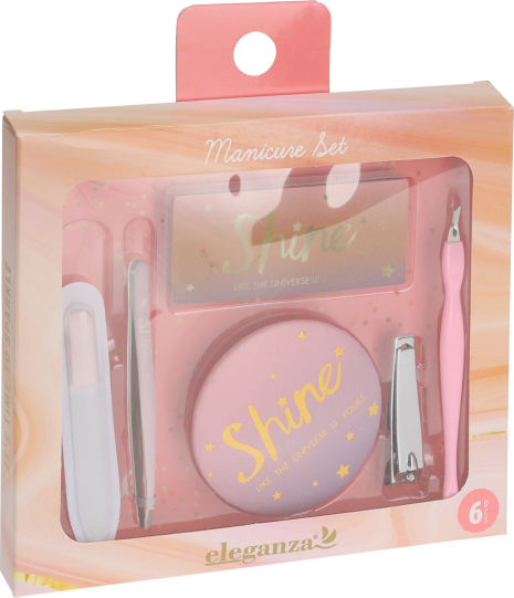 Eleganza Manicureset Shine 6-delig assorti