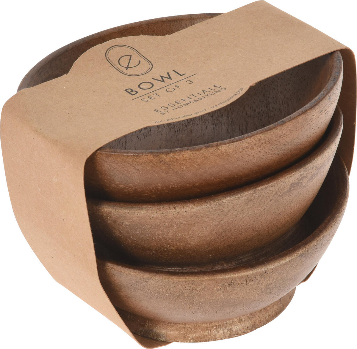 Walnoot schalen 11cm set 3 stuks