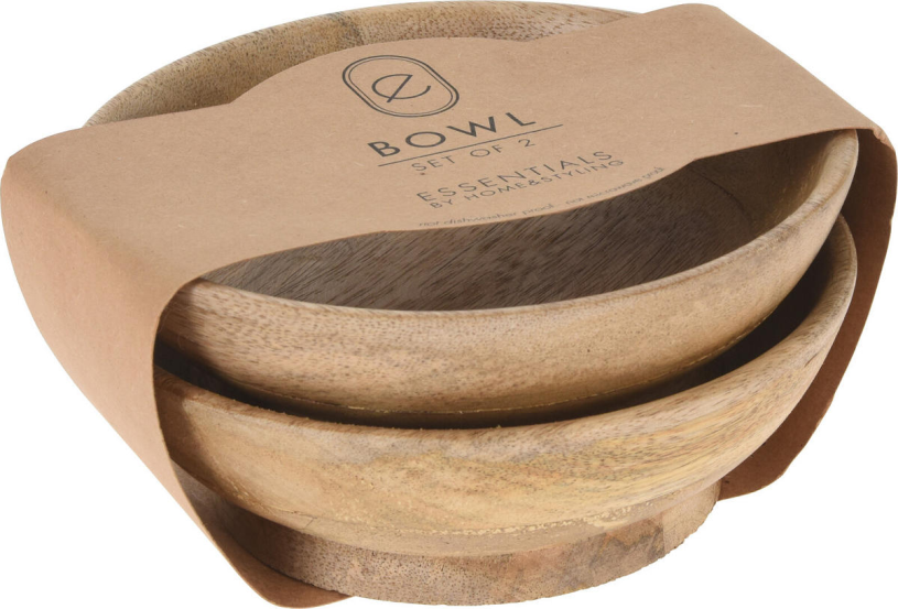 Walnoot schalen 16cm set 2 stuks