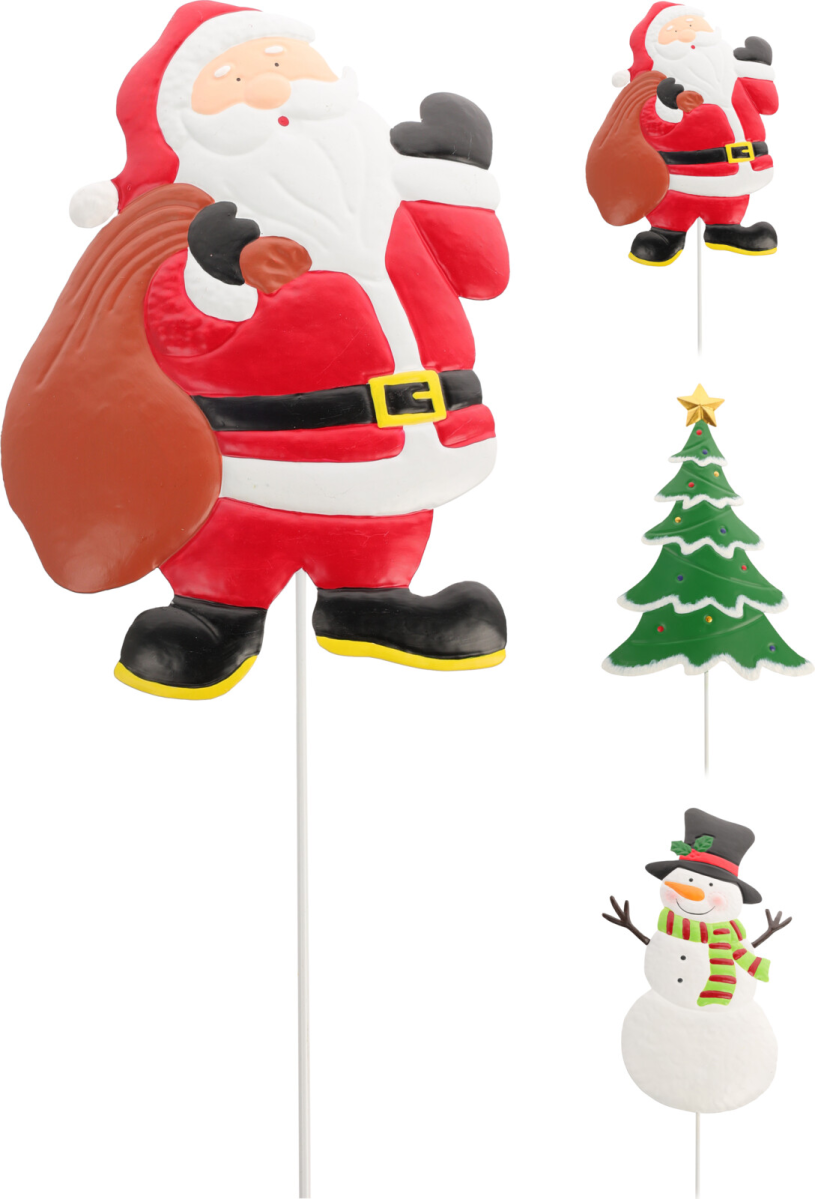 Kerst Figuur op steker 20x80cm assorti